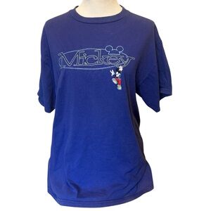 Vintage Mickey Unlimited Mickey Mouse Blue Embroidered T-Shirt Unisex Large